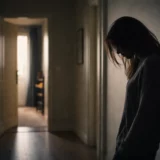 Silhouette d’une femme dans un intérieur sombre, illustrant une situation de violences conjugales et le besoin de protection juridique